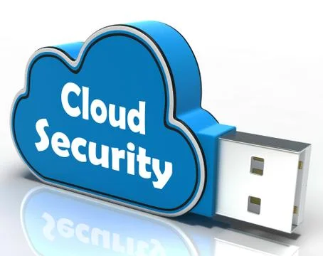 Cloud security cloud pen drive means online security or privacy solution イラスト素材