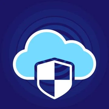 Cloud Security Concept Icon with Padlock Illustrazione stock