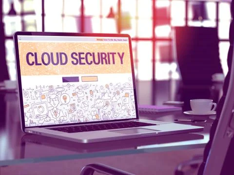 Cloud Security Concept on Laptop Screen Illustrazione stock