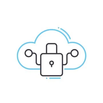 Cloud security concept line icon, outline symbol, vector illustration, concept Ilustración de archivo