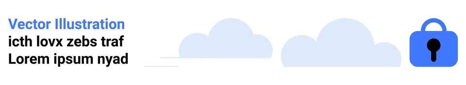 Cloud Security Concept with Lock Icon and Placeholder Text Stock Illustration