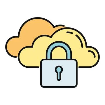Cloud security concept showing data protection and privacy Stock Illustration