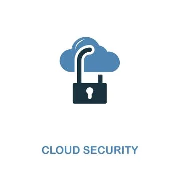 Cloud Security creative icon in two colors. Premium style design from web dev Stock Illustration