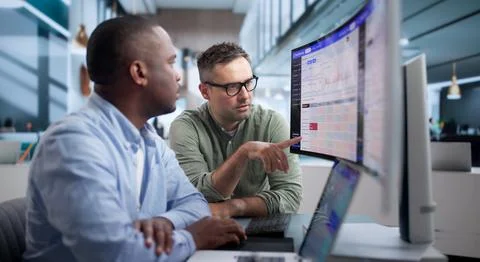 Cloud Security Engineer Monitors Workload Protection Using Advanced Software  Stock Photos