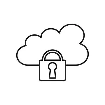 Cloud security flat design icon Stock Illustration