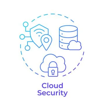 Cloud security gradient outline concept icon 스톡 일러스트