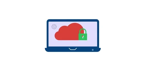 Cloud security icon animated video Stock Footage 260587073