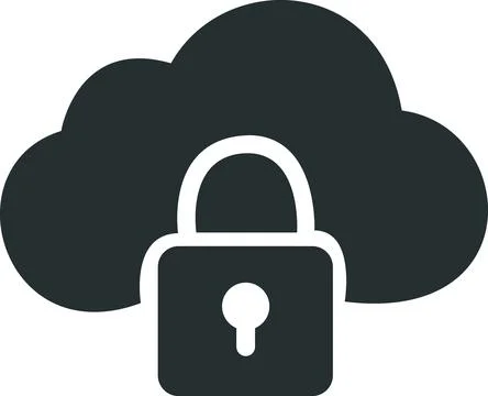 Cloud security icon with padlock protection Stock Illustration