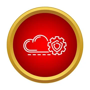 Cloud security icon protecting data on network Stock Illustration