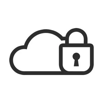 Cloud security icon. Protection symbol. Padlock sign. Stock Illustration