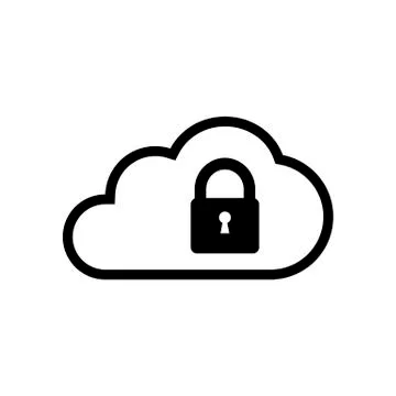 Cloud security icon on white. Cloud lock design. Stock Illustration