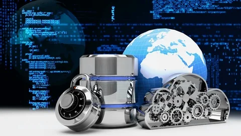 Cloud security icons against digital code Stock Footage 101665776