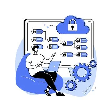 Cloud security isolated cartoon vector illustrations. Stock Illustration
