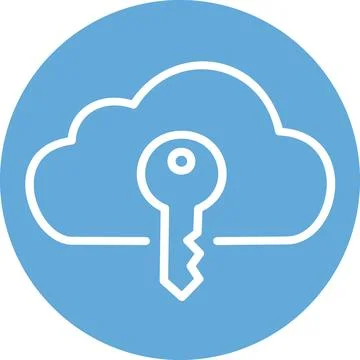 Cloud security key icon symbol graphic Illustrazione stock