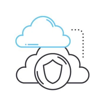 Cloud security line icon, outline symbol, vector illustration, concept sign Stockillustratie