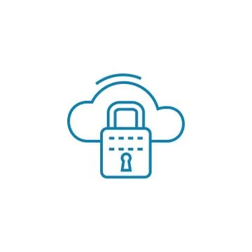 Cloud security linear icon concept. Cloud security line vector sign, symbol Illustrazione stock