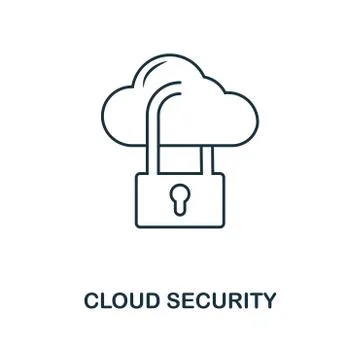 Cloud Security outline icon. Simple design from web development icon collection 스톡 일러스트