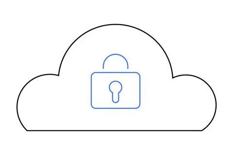 Cloud Security with Padlock Symbol for Data Protection and Online Safety Illustrazione stock