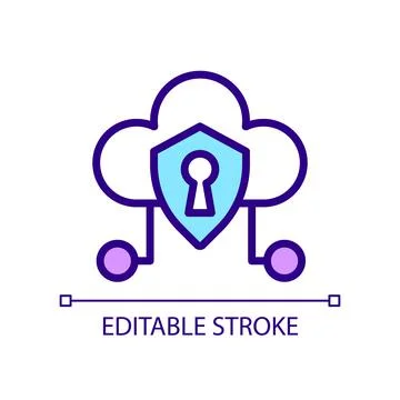 Cloud security pixel perfect RGB color icon イラスト素材