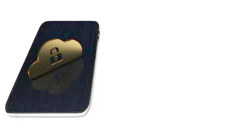 Cloud security solutions for IT device 3d rendering.. Stock Illustration