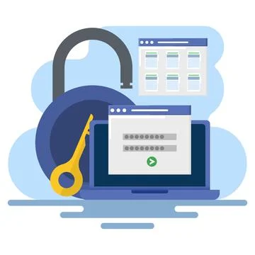 Cloud security system concept, Cloud server security. Stock Illustration