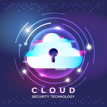 Cloud security technology concept abstract background Stock Illustration