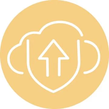 Cloud security upload shield flat graphic Illustration