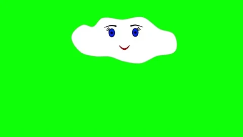 Cloud sends rain and lightning on green background animation on chromakey 動画素材 197304128
