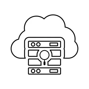 Cloud, seo, storage icon. Line, outline design. Stock Illustration