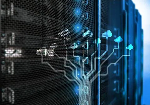 CLoud server and computing, data storage and processing. Internet and technol 写真素材