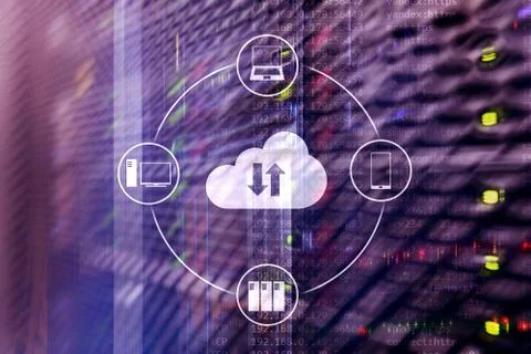 CLoud server and computing, data storage and processing. Internet and technol 写真素材