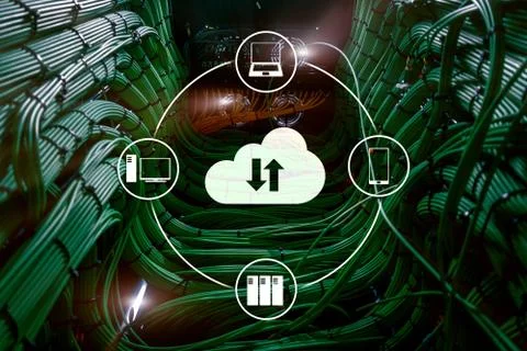 CLoud server and computing, data storage and processing. Internet and technol 写真素材