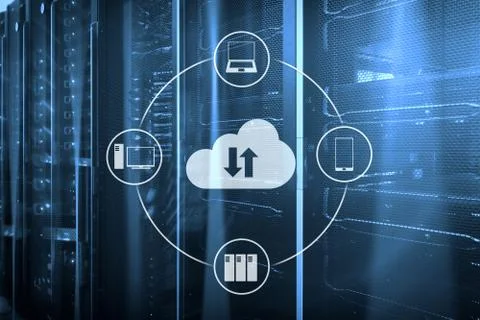 CLoud server and computing, data storage and processing. Internet and technol 写真素材