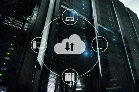 CLoud server and computing, data storage and processing. Internet and technology Stock Photos