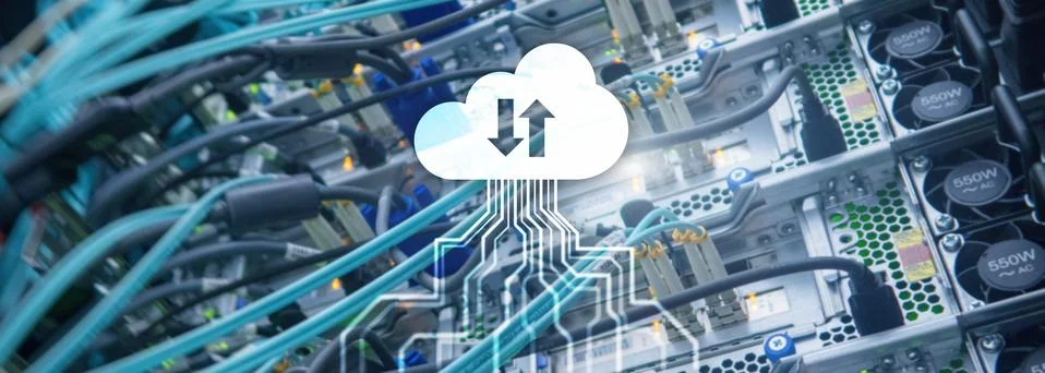 CLoud server and computing, data storage and processing. Internet and technology 스톡 사진