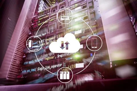 CLoud server and computing, data storage and processing. Internet and technology Stock-Fotos