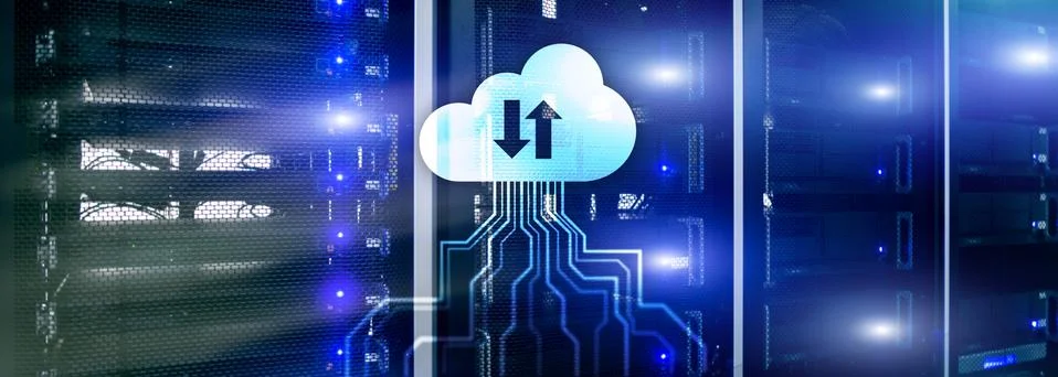 CLoud server and computing, data storage and processing. Internet and technology 스톡 사진