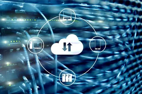 CLoud server and computing, data storage and processing. Internet and technology Stockfoto's