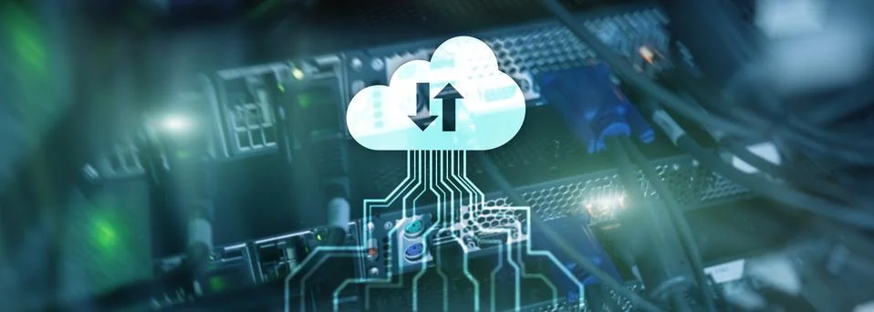 CLoud server and computing, data storage and processing. Internet and technology 写真素材
