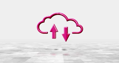 Cloud server and data storage 3d symbol on light background Stock Footage 320674340