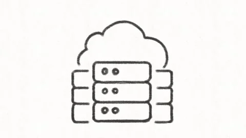 Cloud Server and Data Storage Technology Animation Stock Footage 342018129