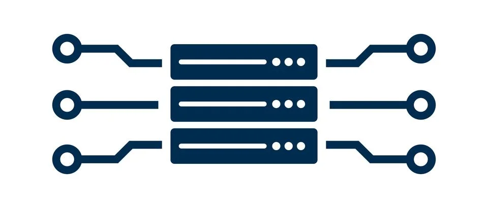 Cloud server and network icon. Hosting service symbol. Vector. 스톡 일러스트