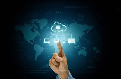  Cloud server application and hosting on internet network conceptual image... Stock Photos