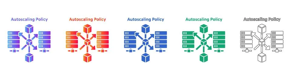 Cloud Server Autoscaling Policy Set 库存插图