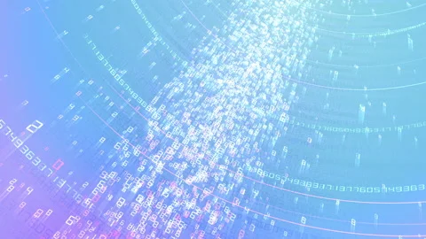 Cloud Server Big Data AI Stream Digital Network Technology concept A Colorful 動画素材 144298041