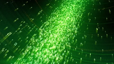 Cloud Server Big Data AI Stream Digital Network Technology concept A Green Stock Footage 144298074