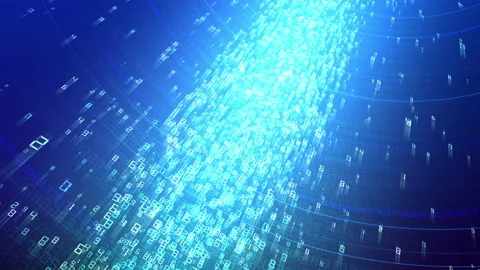 Cloud Server Big Data AI Stream Digital Network Technology concept A Blue Stock Footage 144298910