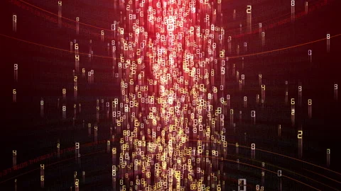 Cloud Server Big Data AI Stream Digital Network Technology concept B Red 動画素材 144298953