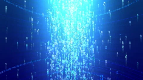 Cloud Server Big Data AI Stream Digital Network Technology concept B Blue 動画素材 144299434