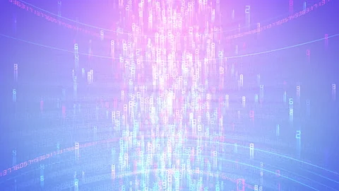 Cloud Server Big Data AI Stream Digital Network Technology concept B Colorful Video stock 144299480